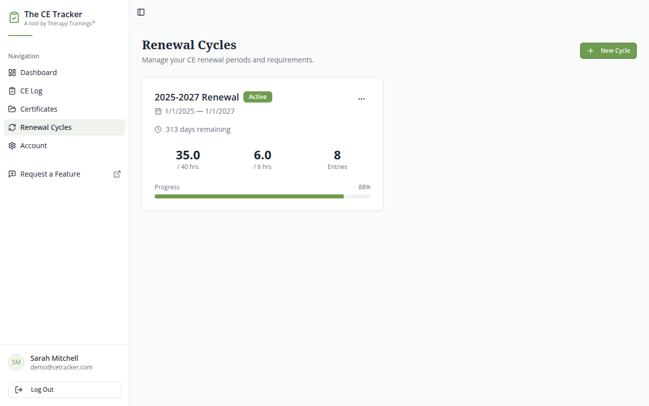 The CE Tracker | #1 Continuing Education Tracker for Mental Health ...